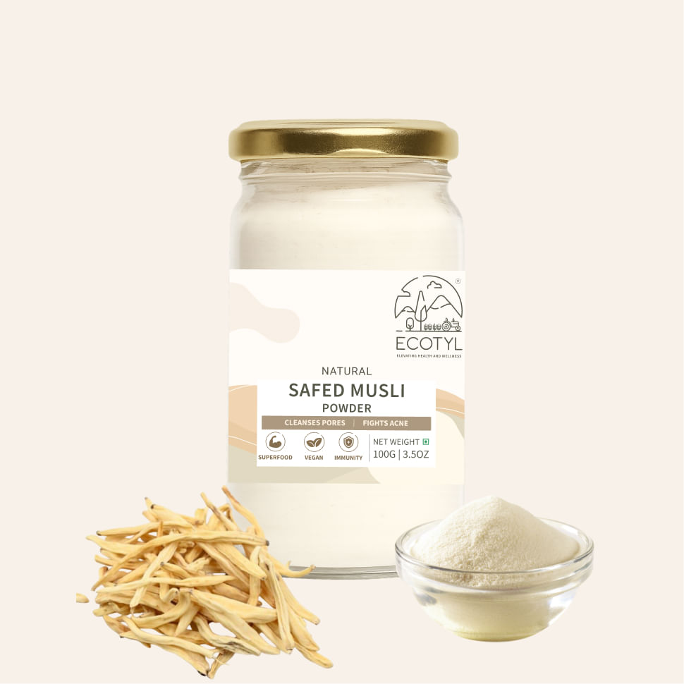 Ecotyl Safed Musli Powder | Boosts Stamina & Immunity | Ayurvedic Herb | 100g
Ecotyl Safed Musli Powder | Boosts Stamina & Immunity | Ayurvedic Herb | 100g
