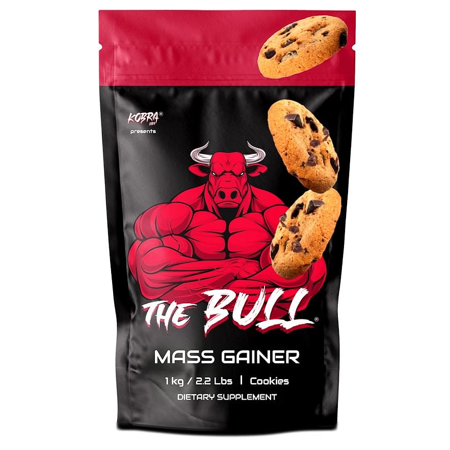 Kobra Labs The Bull Mass Gainer with 23 Vitamins & Minerals, High Protein and Calories (1kg, Cookies)
Kobra Labs The Bull Mass Gainer with 23 Vitamins & Minerals, High Protein and Calories (1kg, Cookies)