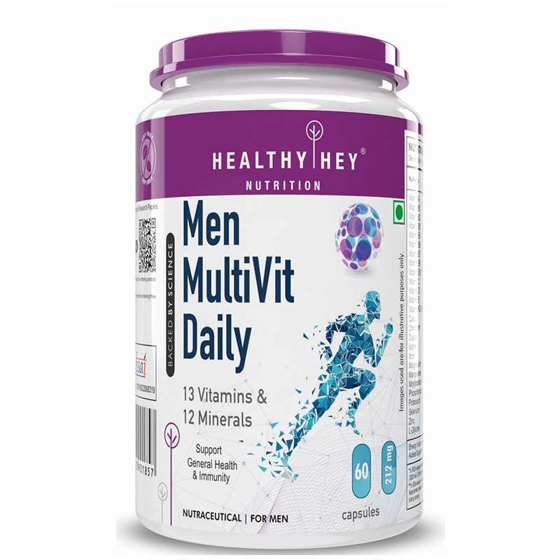 HealthyHey Nutrition MultiVitamin for Men - Multi-Vit Daily - 13 Vitamins & 12 Minerals - Vegan - 60 Vegetable Capsules
HealthyHey Nutrition MultiVitamin for Men - Multi-Vit Daily - 13 Vitamins & 12 Minerals - Vegan - 60 Vegetable Capsules