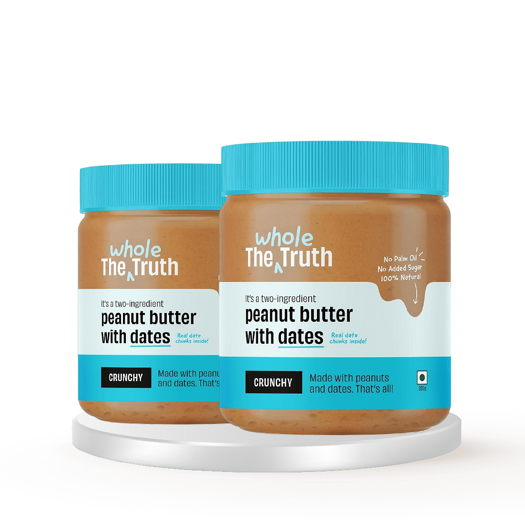 The Whole Truth - Peanut Butter With Dates (Sweetened) | 325 g | Crunchy | No Added Sugar | No Artificial Sweeteners | No Palm Oil | Vegan | Gluten...
The Whole Truth - Peanut Butter With Dates (Sweetened) | 325 g | Crunchy | No Added Sugar | No Artificial Sweeteners | No Palm Oil | Vegan | Gluten...