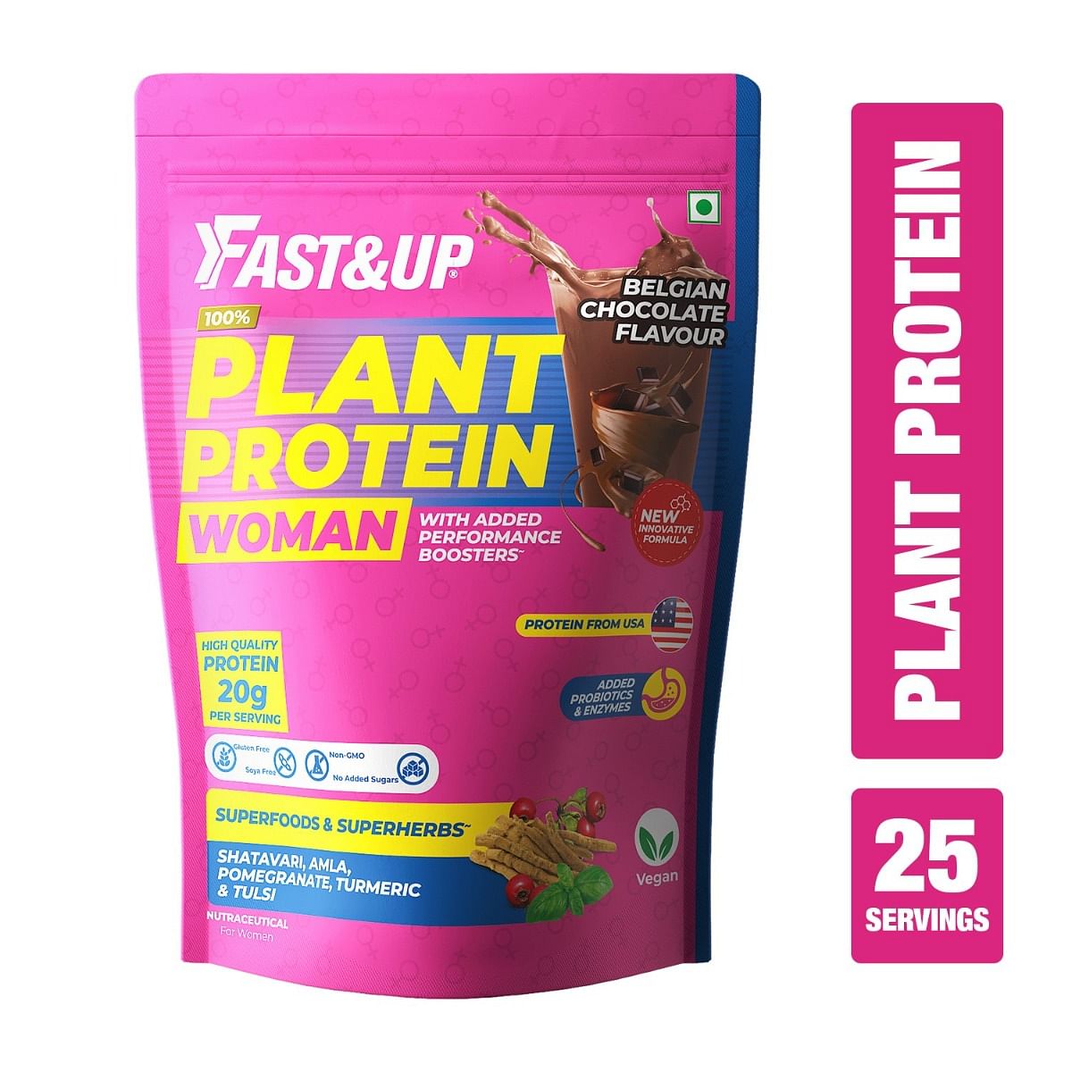 Fast & Up Plant Protein Women For Hormonal Balance, Daily Health & Weight Management Plant-Based Protein (750 g, Chocolate)
Fast & Up Plant Protein Women For Hormonal Balance, Daily Health & Weight Management Plant-Based Protein (750 g, Chocolate)