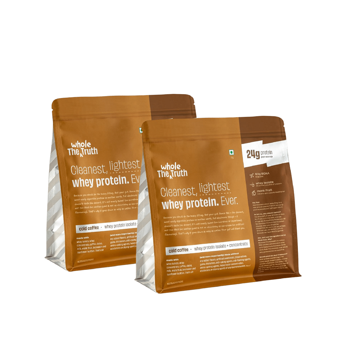 The Whole Truth Whey Protein Isolate+Concentrate | Cold Coffee 1 kg (2.2 lbs) | 24g Protein/Scoop | 6.6g BCAA | 100% Authentic Whey and No Adultera...
The Whole Truth Whey Protein Isolate+Concentrate | Cold Coffee 1 kg (2.2 lbs) | 24g Protein/Scoop | 6.6g BCAA | 100% Authentic Whey and No Adultera...