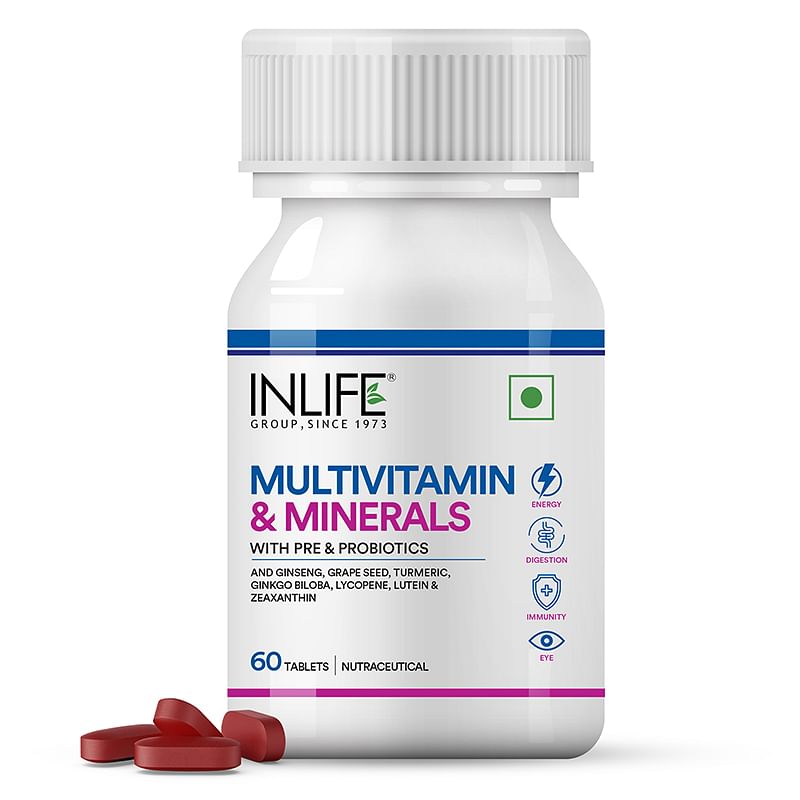 INLIFE Multivitamin and Minerals Daily Formula for Men Women Supplement - 60 Tablets (Pack of 1)
INLIFE Multivitamin and Minerals Daily Formula for Men Women Supplement - 60 Tablets (Pack of 1)