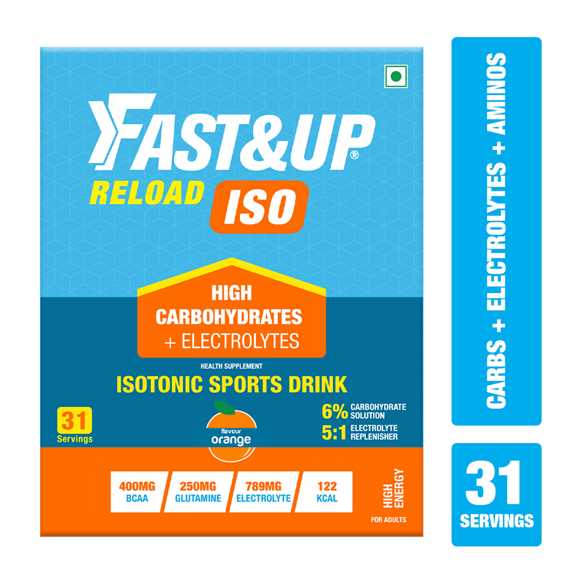 Fast & Up Reload Isotonic Energy Drink | Carbs + Electrolytes + Aminos | Restore, Replenish and Recover | 31 servings (Orange)
Fast & Up Reload Isotonic Energy Drink | Carbs + Electrolytes + Aminos | Restore, Replenish and Recover | 31 servings (Orange)