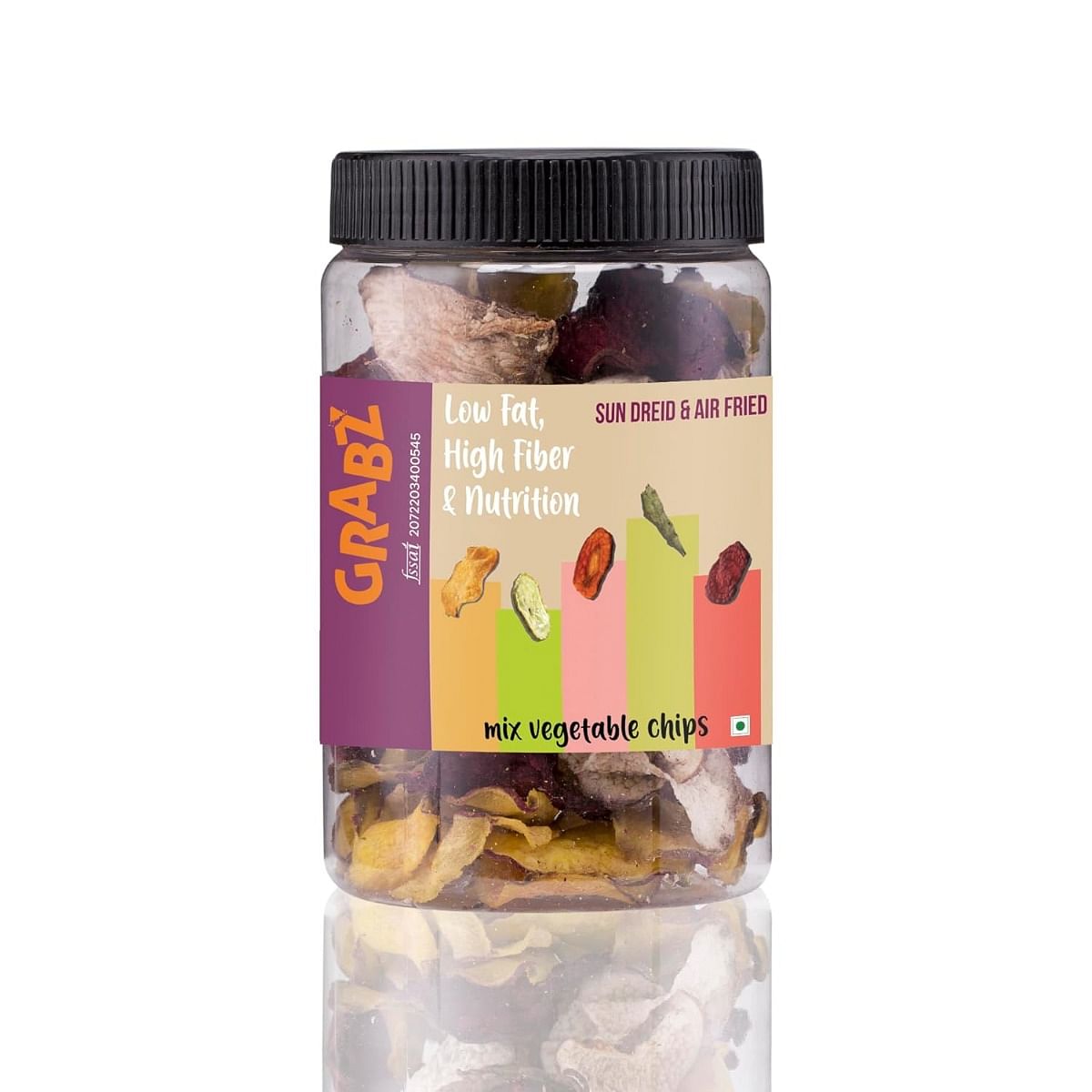 Grabz Dehydrated Air Fried, Only Sprinkled Olive Oil And Herbs Jars (60 Grams Each) Mix Vegetable Chips
Grabz Dehydrated Air Fried, Only Sprinkled Olive Oil And Herbs Jars (60 Grams Each) Mix Vegetable Chips
