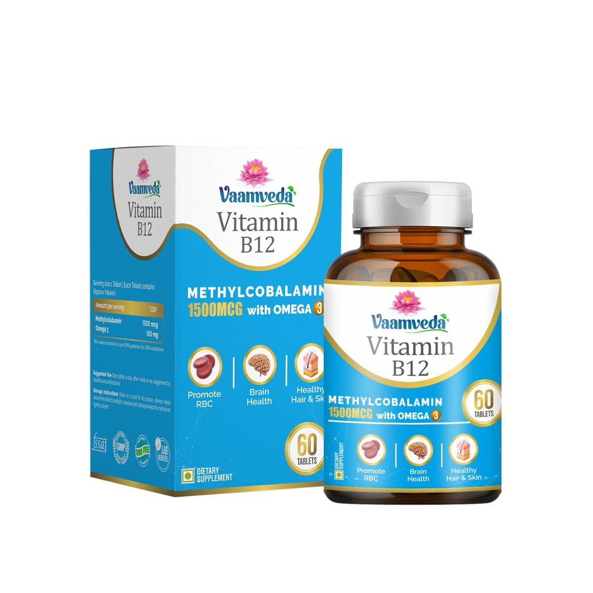 Vaamveda Vitamin B12 Supplements for Men Vitamin B12 Tablets Supplements for Women Vitamin B12 1500mcg
Vaamveda Vitamin B12 Supplements for Men Vitamin B12 Tablets Supplements for Women Vitamin B12 1500mcg