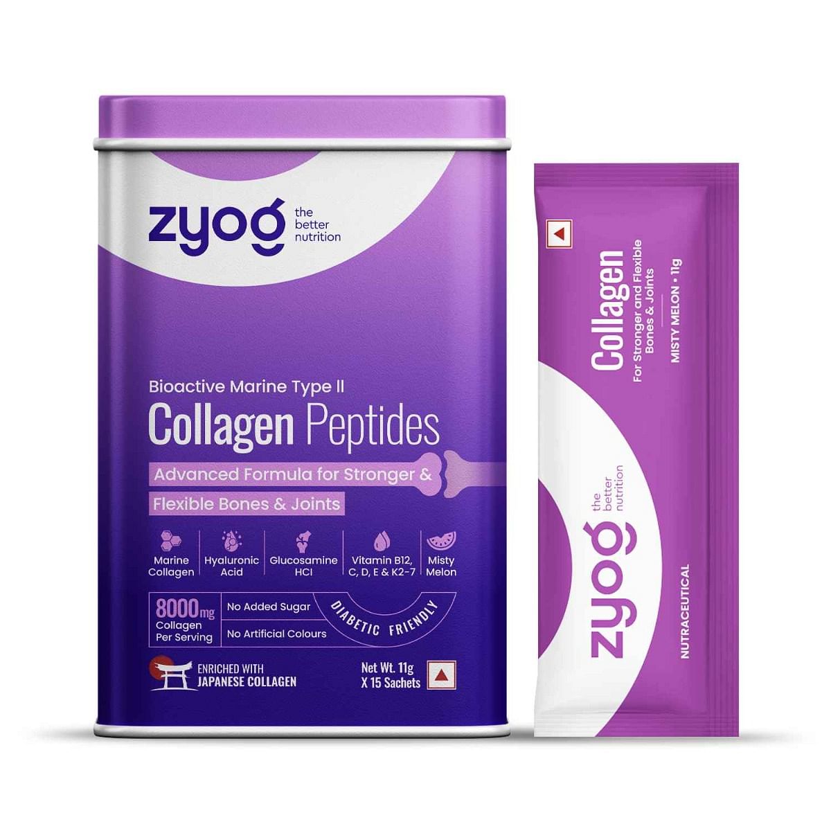 Zyog Bioactive Marine Collagen Peptides Type ll for Bones and Joints | Hyaluronic Acid, Glucosamine HCl, Vitamin B12, C, D, E & K2-7 | pack of 15 s...
Zyog Bioactive Marine Collagen Peptides Type ll for Bones and Joints | Hyaluronic Acid, Glucosamine HCl, Vitamin B12, C, D, E & K2-7 | pack of 15 s...
