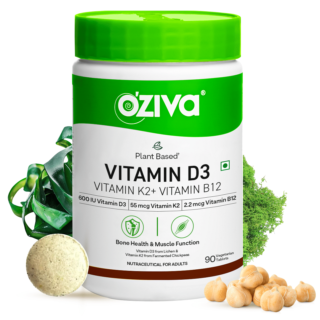 OZiva Vitamin D3+K2+B12 | Stronger Bones, Muscle Function & Calcium Absorption - 90 Tablets
OZiva Vitamin D3+K2+B12 | Stronger Bones, Muscle Function & Calcium Absorption - 90 Tablets