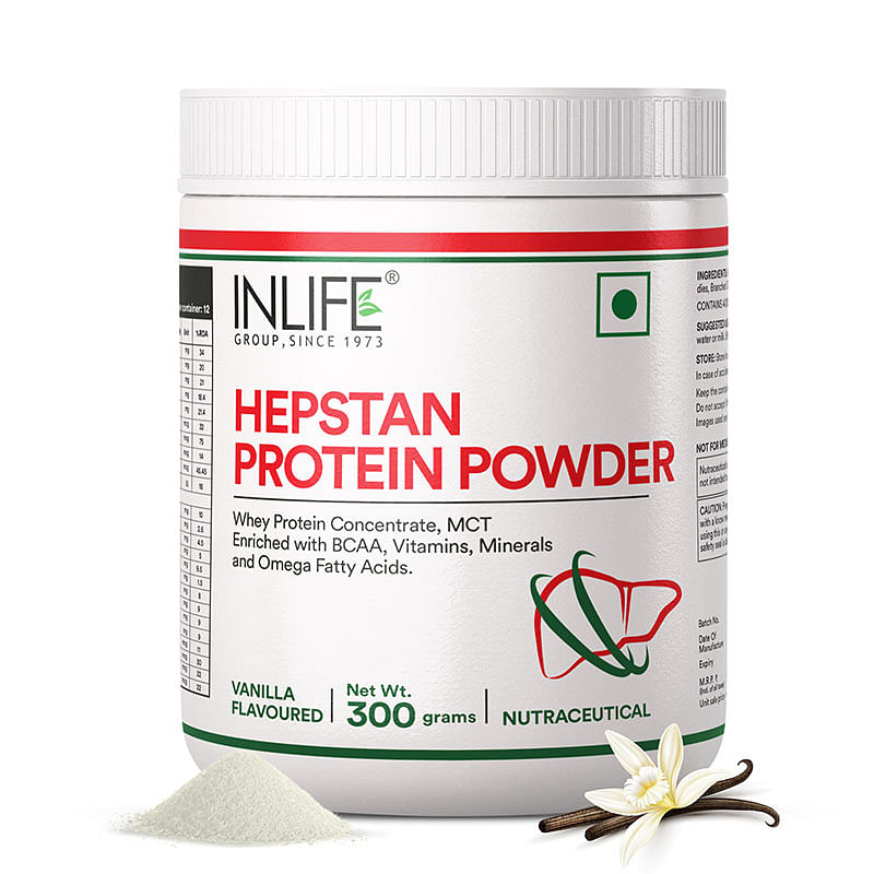 INLIFE Hepstan Liver Care Support Protein Powder Supplement Whey Protein Vitamins Minerals BCAAs – 300 Grams (Vanilla)
INLIFE Hepstan Liver Care Support Protein Powder Supplement Whey Protein Vitamins Minerals BCAAs – 300 Grams (Vanilla)