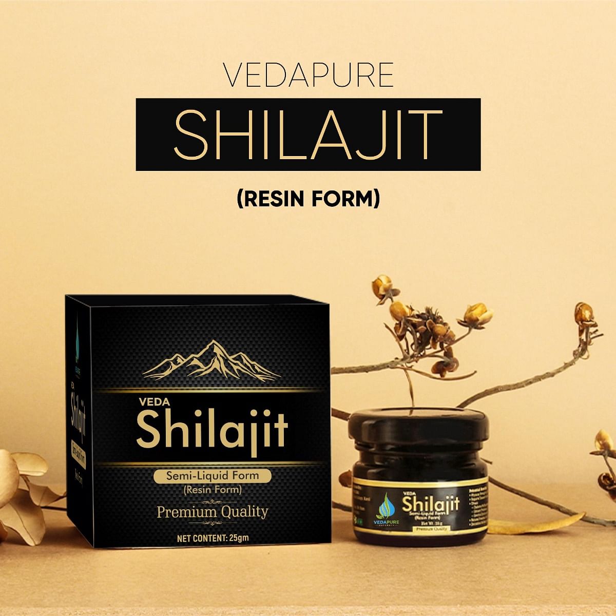 VEDAPURE Shuddh Original Himalayan Shilajit/Shilajeet Resin For Endurance, Stamina, Bodybuilding, and Power -25 Gram (Pack of 1)
VEDAPURE Shuddh Original Himalayan Shilajit/Shilajeet Resin For Endurance, Stamina, Bodybuilding, and Power -25 Gram (Pack of 1)