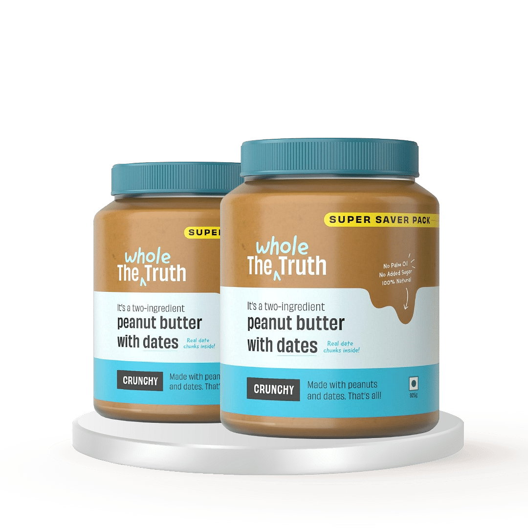 The Whole Truth - SuperSaver Peanut Butter With Dates (Sweetened) | 925 g | Crunchy | No Added Sugar | No Artificial Sweeteners | No Palm Oil | Veg...
The Whole Truth - SuperSaver Peanut Butter With Dates (Sweetened) | 925 g | Crunchy | No Added Sugar | No Artificial Sweeteners | No Palm Oil | Veg...