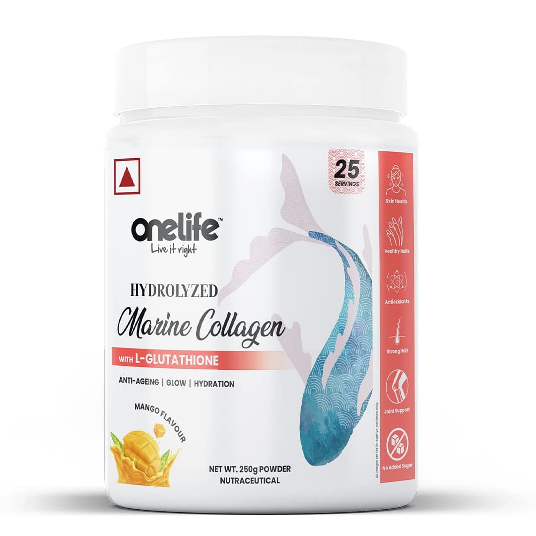 Onelife Hydrolyzed Marine Collagen Powder - Skin & Joint Health, 250g Mango Flavor, Hydrolyzed Marine Collagen + L-Glutathione, Bio-Available with ...
Onelife Hydrolyzed Marine Collagen Powder - Skin & Joint Health, 250g Mango Flavor, Hydrolyzed Marine Collagen + L-Glutathione, Bio-Available with ...