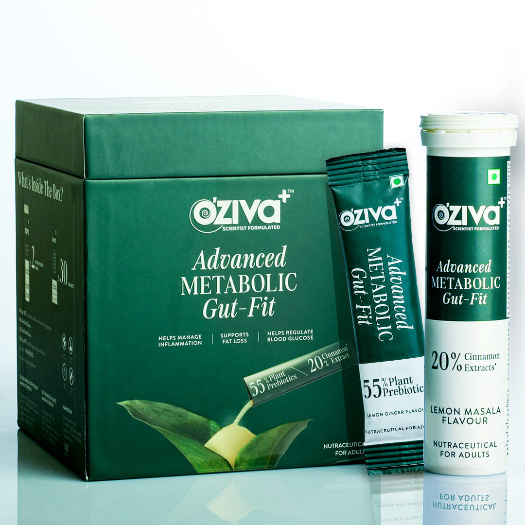 OZiva+ Advanced Metabolic Gut-Fit For Gut & Metabolic Heath 30Sachets + 30Tablets
OZiva+ Advanced Metabolic Gut-Fit For Gut & Metabolic Heath 30Sachets + 30Tablets