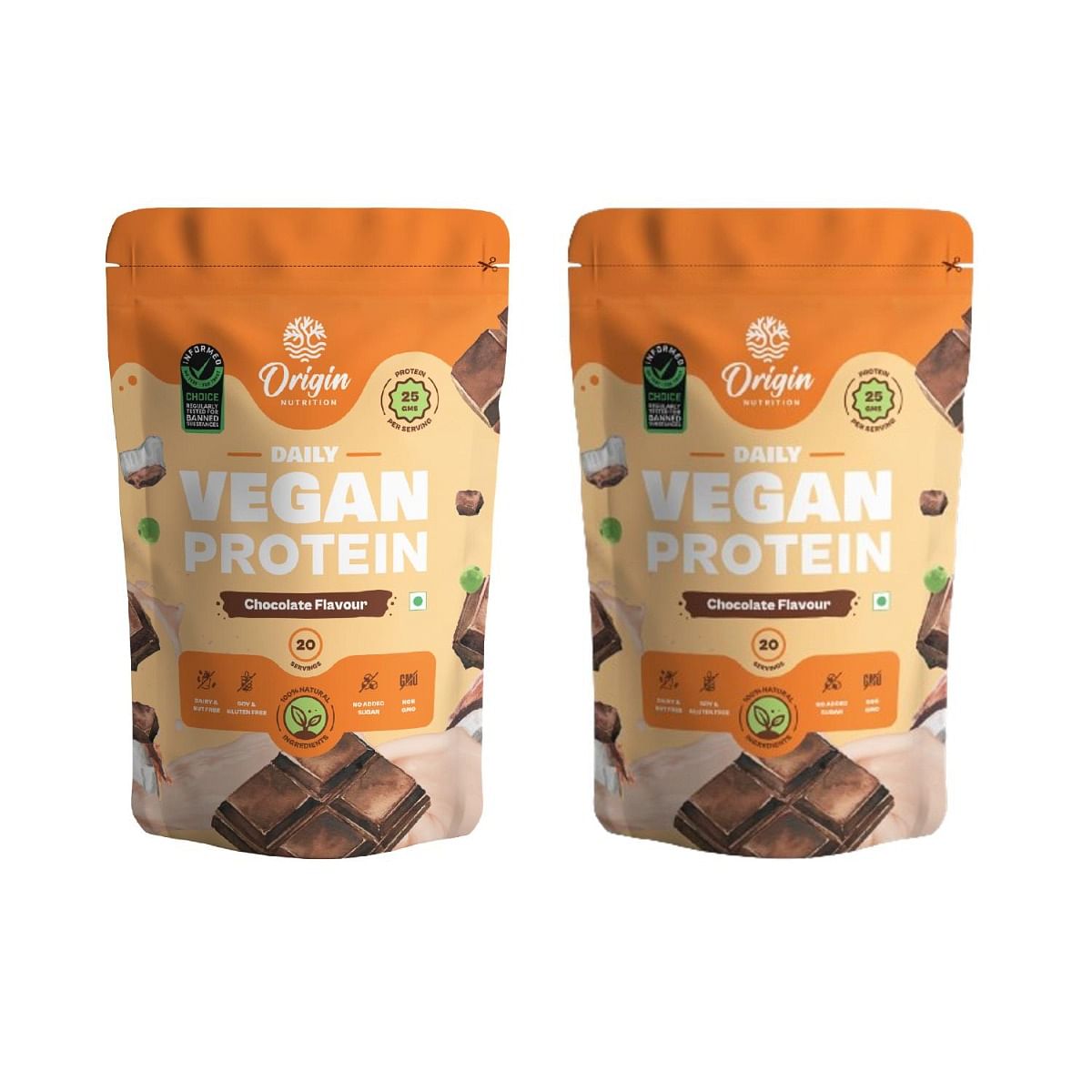 Origin Nutrition 100% Vegan Plant Protein Powder Chocolate Flavour with 25g Protein per serving, 770g(Pack of 2)
Origin Nutrition 100% Vegan Plant Protein Powder Chocolate Flavour with 25g Protein per serving, 770g(Pack of 2)