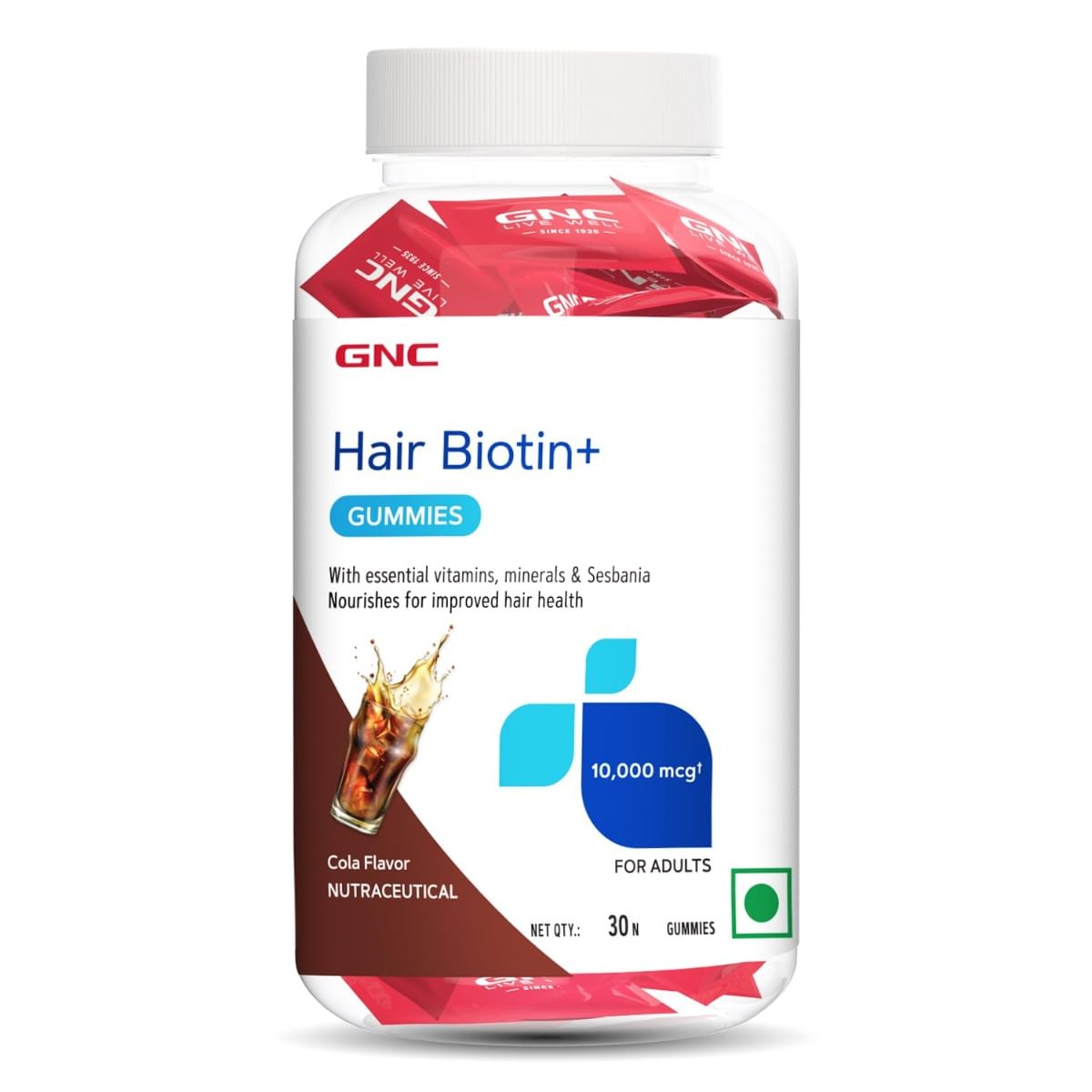GNC Hair Biotin+ Gummies | Nourishes & Improve Hair | With 100% RDA Biotin, 10,000 mcg Sesbania & Other Vitamins & Minerals - 30 Gummies
GNC Hair Biotin+ Gummies | Nourishes & Improve Hair | With 100% RDA Biotin, 10,000 mcg Sesbania & Other Vitamins & Minerals - 30 Gummies