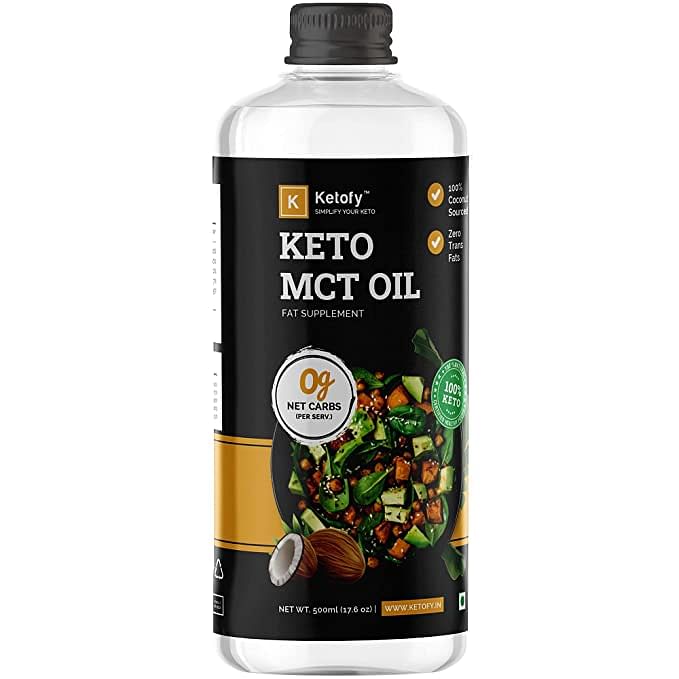 Ketofy - Keto MCT Oil | Sourced from Pure Coconut | Enriched with C8 and C10 MCT Oil | For Weight Management, Instant Energy| 500ml
Ketofy - Keto MCT Oil | Sourced from Pure Coconut | Enriched with C8 and C10 MCT Oil | For Weight Management, Instant Energy| 500ml