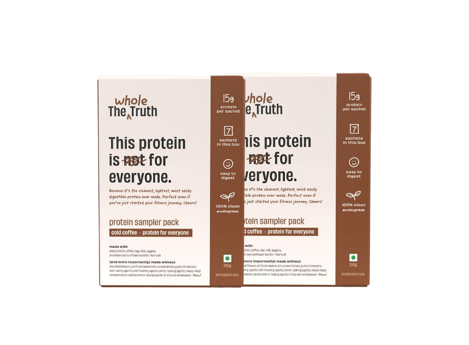 The Whole Truth Protein For Everyone | Beginners Protein Powder | Cold Coffee Sample ( 7 Sachets ) | 15g Protein/Pack | Clean, Light & Easy to Dige...
The Whole Truth Protein For Everyone | Beginners Protein Powder | Cold Coffee Sample ( 7 Sachets ) | 15g Protein/Pack | Clean, Light & Easy to Dige...