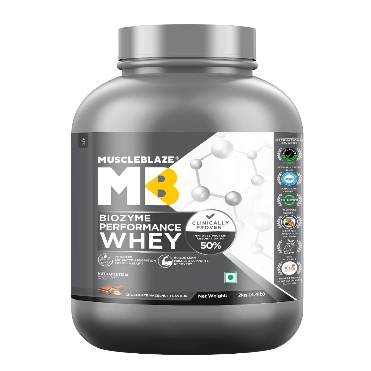 MuscleBlaze MB Biozyme Performance Whey 2kg | 55 Servings | Chocolate Hazelnut Flavour | Muscle Gain
MuscleBlaze MB Biozyme Performance Whey 2kg | 55 Servings | Chocolate Hazelnut Flavour | Muscle Gain