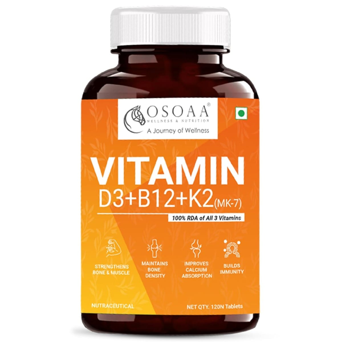 OSOAA Vitamin D3 K2 MK7 Tablets Plant Based Lichen Source 600 IU Vitamin D Bone Health Calcium Absorption Immunity & Muscle Function Support 120 Ve...
OSOAA Vitamin D3 K2 MK7 Tablets Plant Based Lichen Source 600 IU Vitamin D Bone Health Calcium Absorption Immunity & Muscle Function Support 120 Ve...