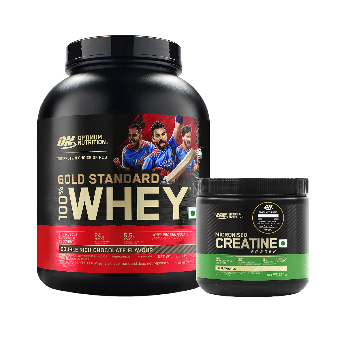 Optimum Nutrition (ON) Gold Standard 100% Whey Protein Powder 2.27 kg - Double Rich Chocolate & Optimum Nutrition (ON) Micronized Creatine Powder -...
Optimum Nutrition (ON) Gold Standard 100% Whey Protein Powder 2.27 kg - Double Rich Chocolate & Optimum Nutrition (ON) Micronized Creatine Powder -...