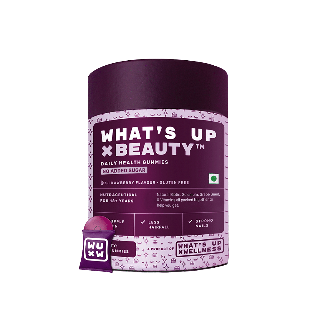 What’s Up Wellness Beauty No Added Sugar Gummies for Beauty Skin & Hair, Hair Growth - 30 days pack
What’s Up Wellness Beauty No Added Sugar Gummies for Beauty Skin & Hair, Hair Growth - 30 days pack