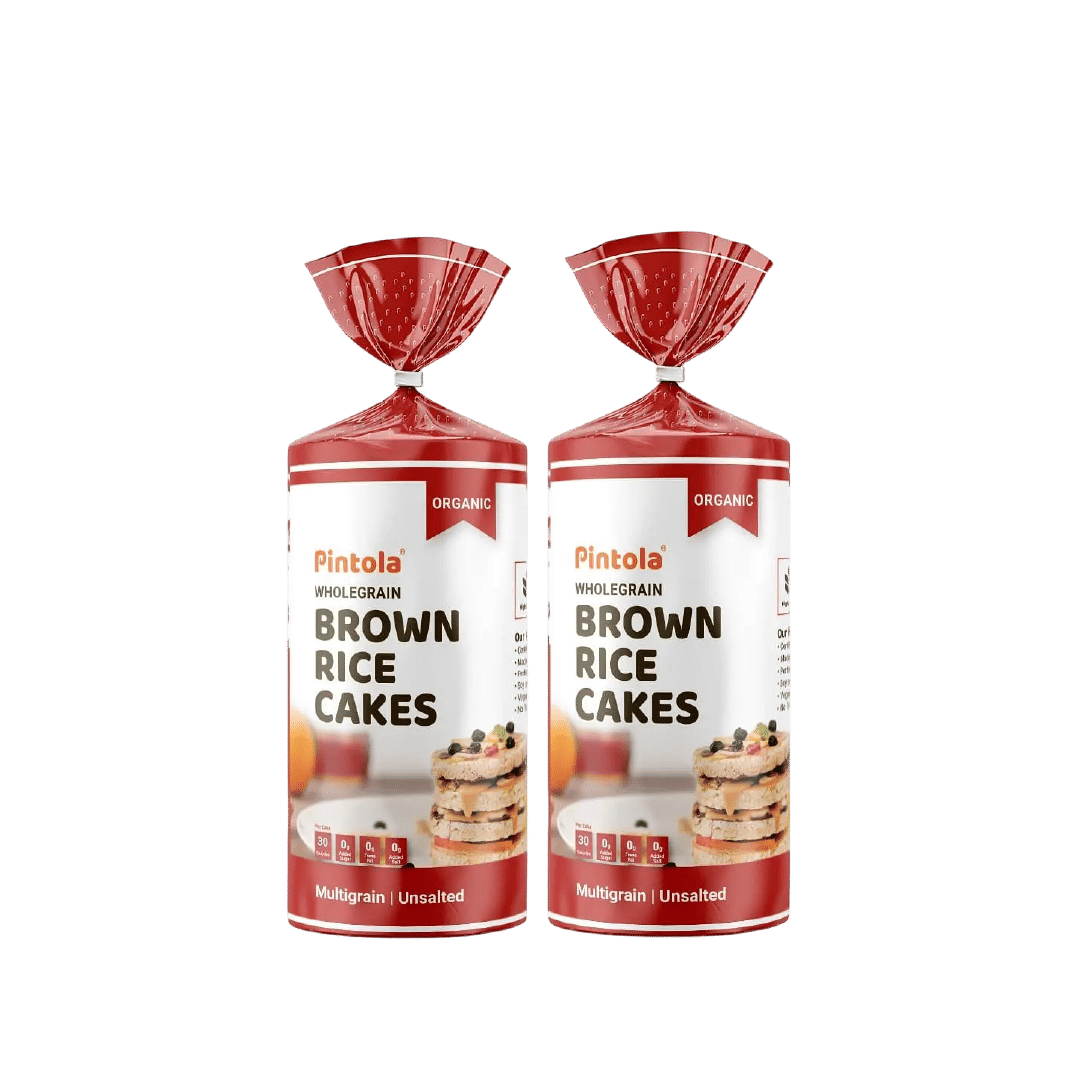 Pintola Organic Wholegrain Brown Rice Cakes | Non GMO, Naturally Gluten Free, Zero Cholesterol | Multigrain | 130g | Pack of 2
Pintola Organic Wholegrain Brown Rice Cakes | Non GMO, Naturally Gluten Free, Zero Cholesterol | Multigrain | 130g | Pack of 2