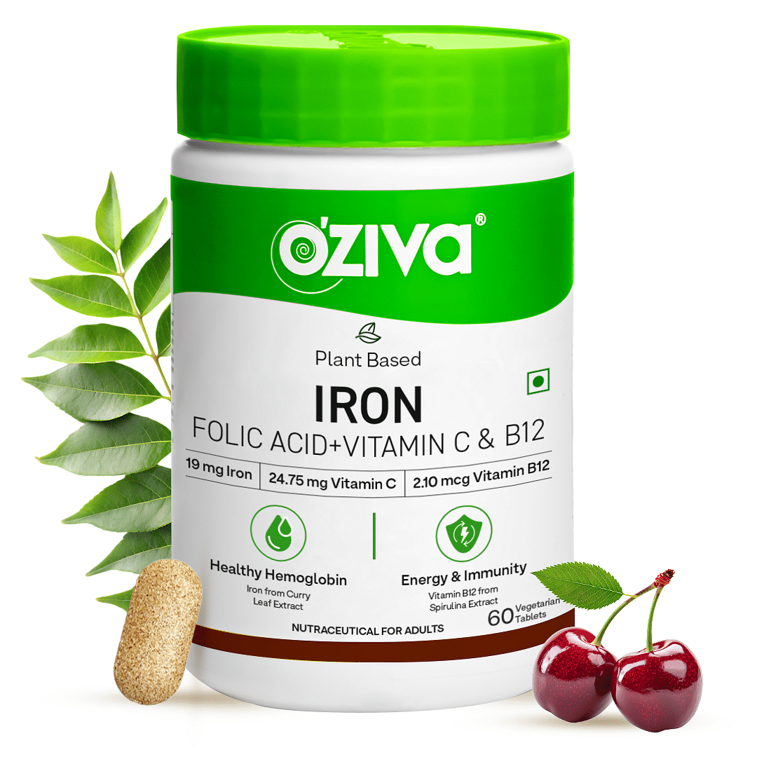 OZiva Iron & Folic Acid Tablet | Supports Haemoglobin | With Vitamin C & B12 - 60 Tablets
OZiva Iron & Folic Acid Tablet | Supports Haemoglobin | With Vitamin C & B12 - 60 Tablets