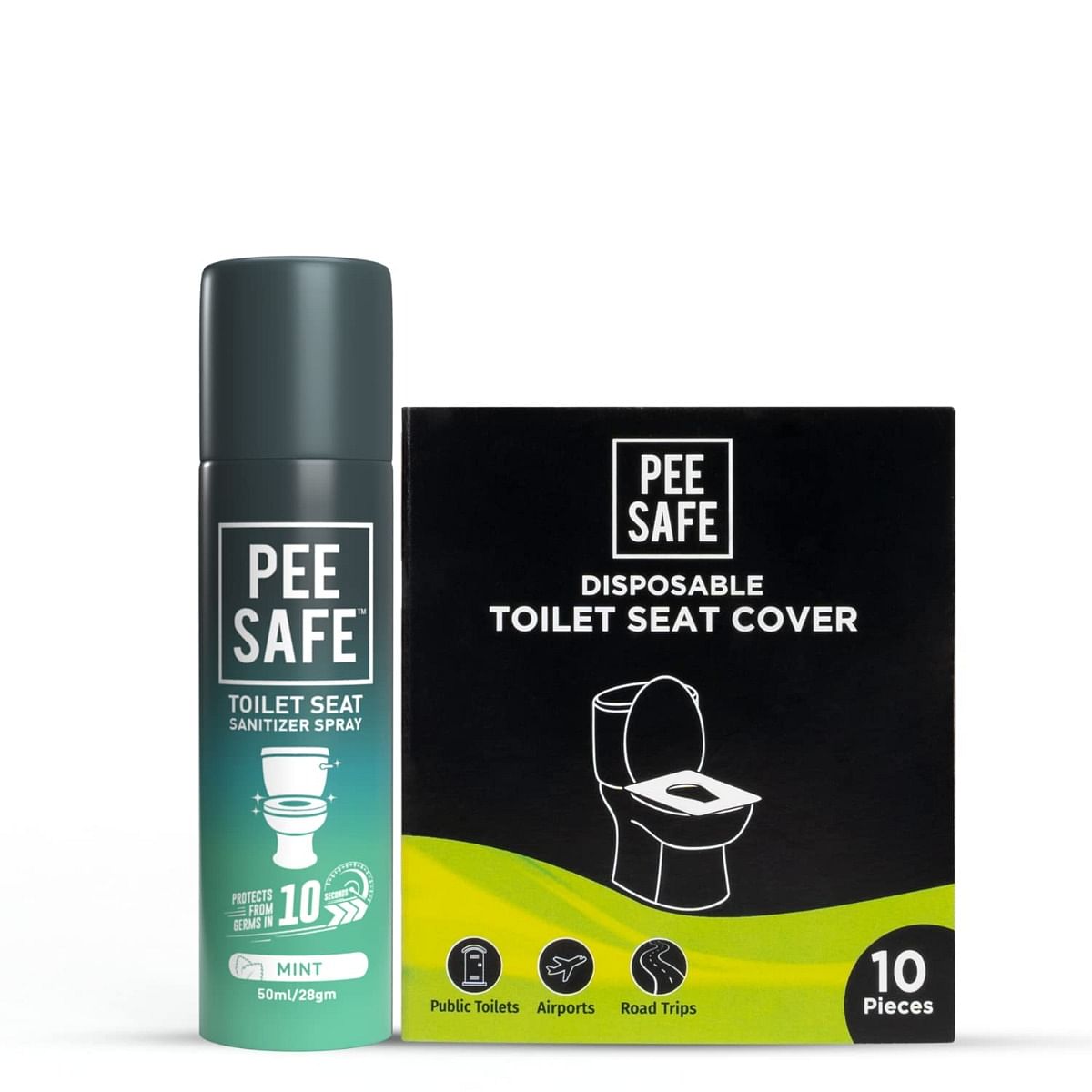 Pee Safe Toilet Hygiene Combo For Women | Toilet Seat Sanitizer Mint (50 ml) With Disposable Toilet Seat Cover (10 N) | Protects Against Germs | Ea...
Pee Safe Toilet Hygiene Combo For Women | Toilet Seat Sanitizer Mint (50 ml) With Disposable Toilet Seat Cover (10 N) | Protects Against Germs | Ea...