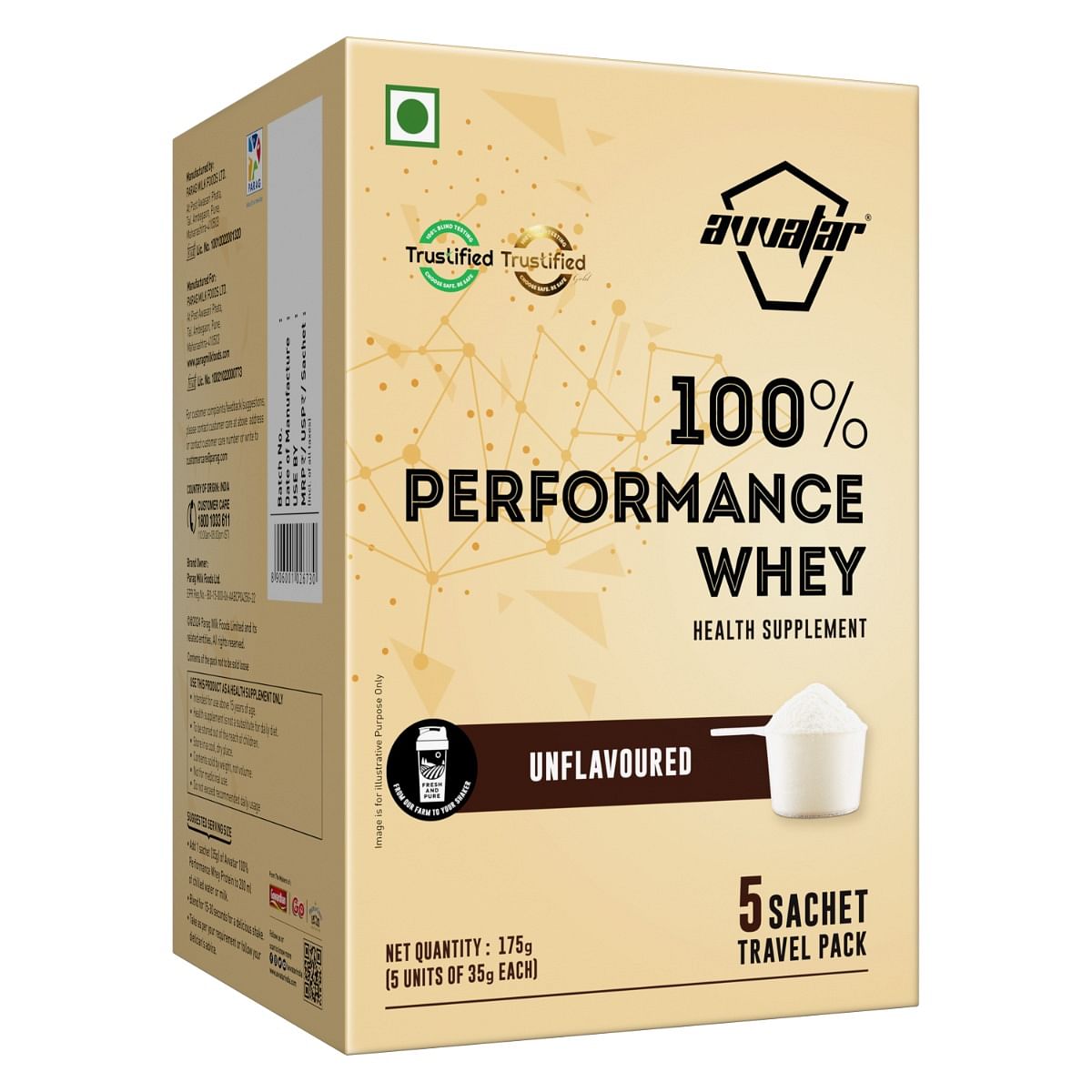 Avvatar PERFORMANCE WHEY PROTEIN | (5x35g) Travel Pack | Unflavoured | 28g Protein
Avvatar PERFORMANCE WHEY PROTEIN | (5x35g) Travel Pack | Unflavoured | 28g Protein