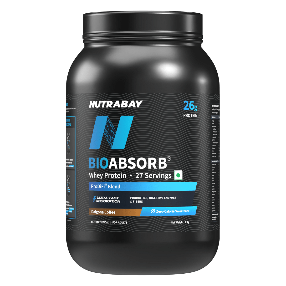 Nutrabay BioAbsorb™ Whey Protein Powder - 1kg, Dalgona Coffee | India's First Protein with ProDiFi™ Blend for Ultra-Fast Absorption | 26g Cros...
Nutrabay BioAbsorb™ Whey Protein Powder - 1kg, Dalgona Coffee | India's First Protein with ProDiFi™ Blend for Ultra-Fast Absorption | 26g Cros...