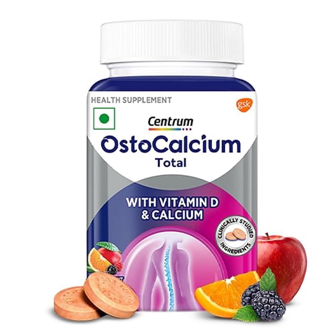 Centrum OstoCalcium Total Chewables (30s) | Vitamin D & Calcium (Veg) to support Strong Bones, Joints & Muscles | India's Leading Calcium Supplement
Centrum OstoCalcium Total Chewables (30s) | Vitamin D & Calcium (Veg) to support Strong Bones, Joints & Muscles | India's Leading Calcium Supplement