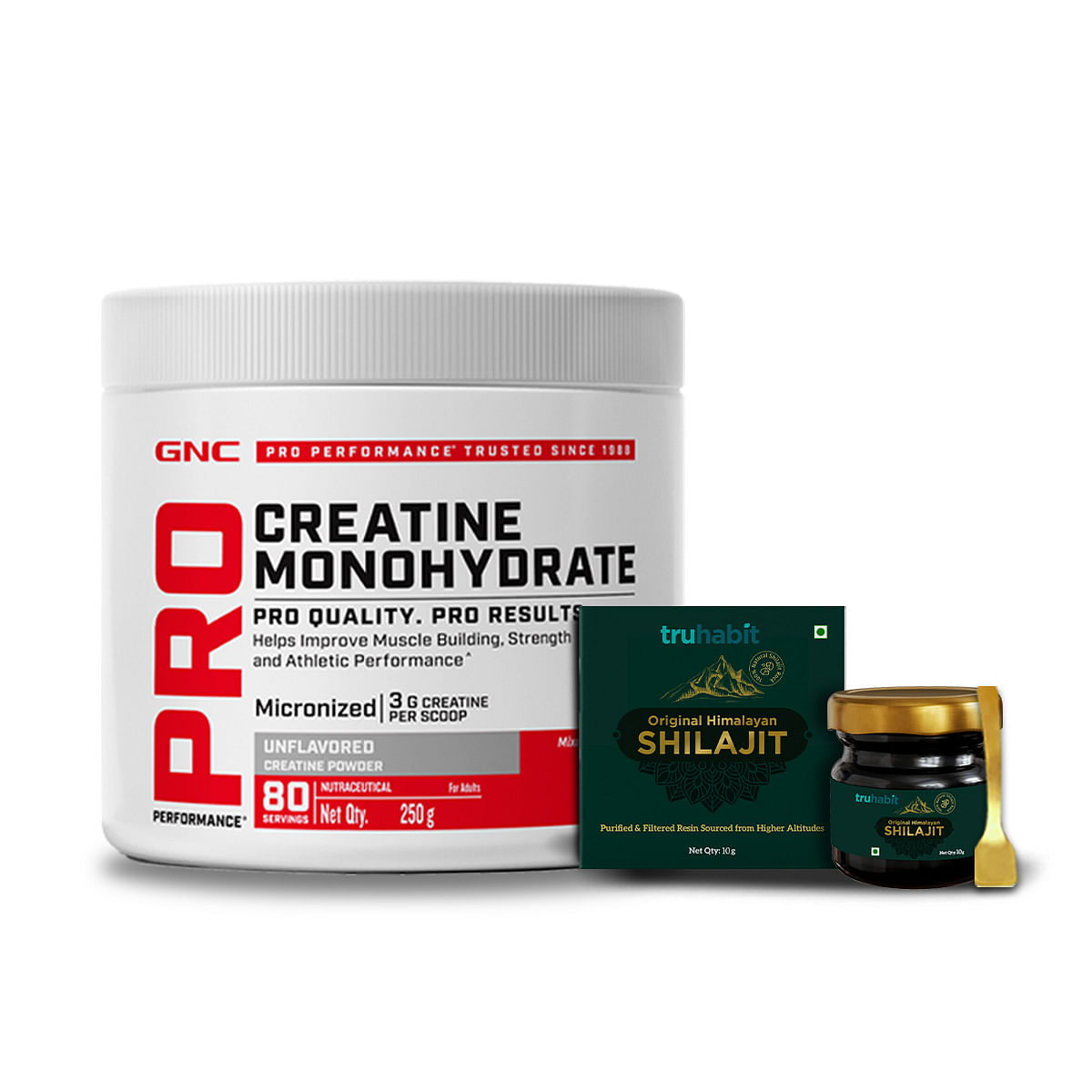 GNC PP Pure Micronized Creatine Monohydrate with Free Shilajit | 250 gm & Truhabit 10 gm Shilajit | Unflavoured
GNC PP Pure Micronized Creatine Monohydrate with Free Shilajit | 250 gm & Truhabit 10 gm Shilajit | Unflavoured