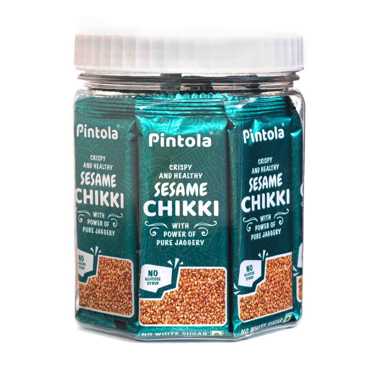 Pintola Sesame Chikki Jar | Pack of 24 pcs | Sesame Bar,Made with Jaggery | No Glucose Syrup | No Preservatives | Gluten Free | Indian Sweets | Gaj...
Pintola Sesame Chikki Jar | Pack of 24 pcs | Sesame Bar,Made with Jaggery | No Glucose Syrup | No Preservatives | Gluten Free | Indian Sweets | Gaj...