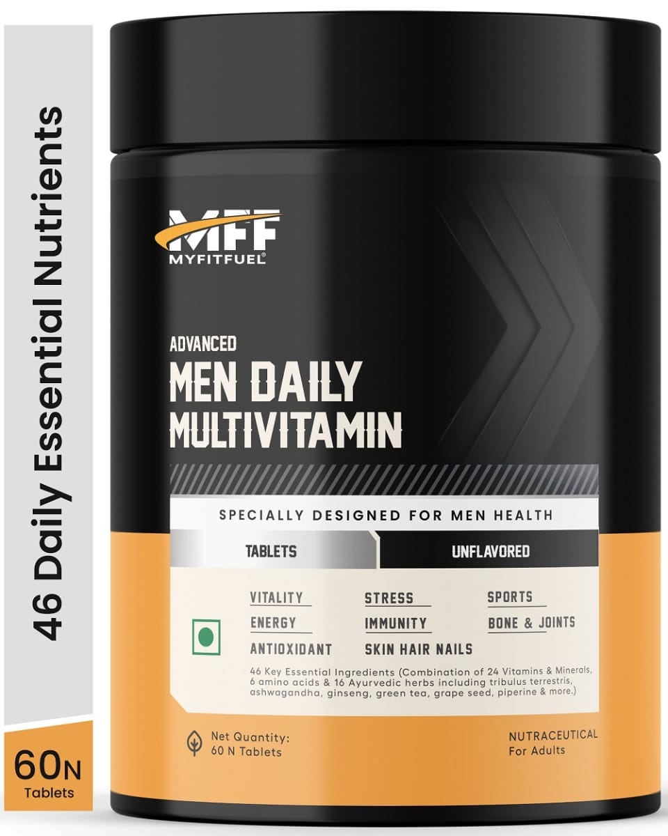 MyFitFuel Men Advance Daily Multivitamin (26 Vitamins, Minerals, Herbs, Extracts & Piperine 95%), 60 Capsules
MyFitFuel Men Advance Daily Multivitamin (26 Vitamins, Minerals, Herbs, Extracts & Piperine 95%), 60 Capsules