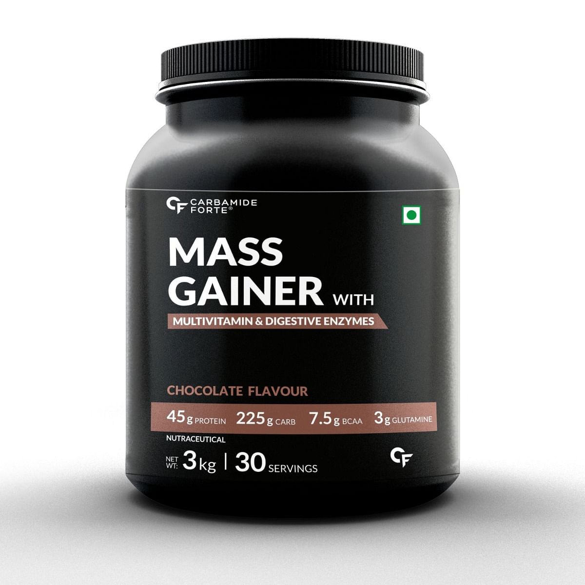 Carbamide Forte Mass Gainer with Multivitamin & Digestive Enzymes- For Gym Goers - Chocolate Flavour - 3kg
Carbamide Forte Mass Gainer with Multivitamin & Digestive Enzymes- For Gym Goers - Chocolate Flavour - 3kg