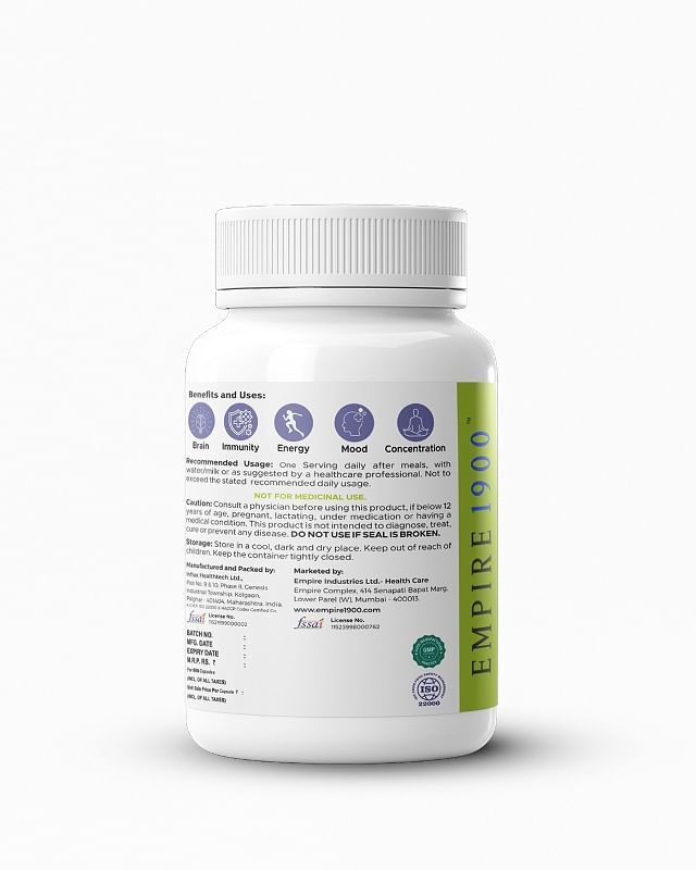 EMPIRE 1900 FIE Optimized Veg Capsules for Focus Immunity & Energy|Curcumin BCM-95 Capsules|Natural Energy Booster|Immunity Support|Focus & Energy ...
EMPIRE 1900 FIE Optimized Veg Capsules for Focus Immunity & Energy|Curcumin BCM-95 Capsules|Natural Energy Booster|Immunity Support|Focus & Energy ...