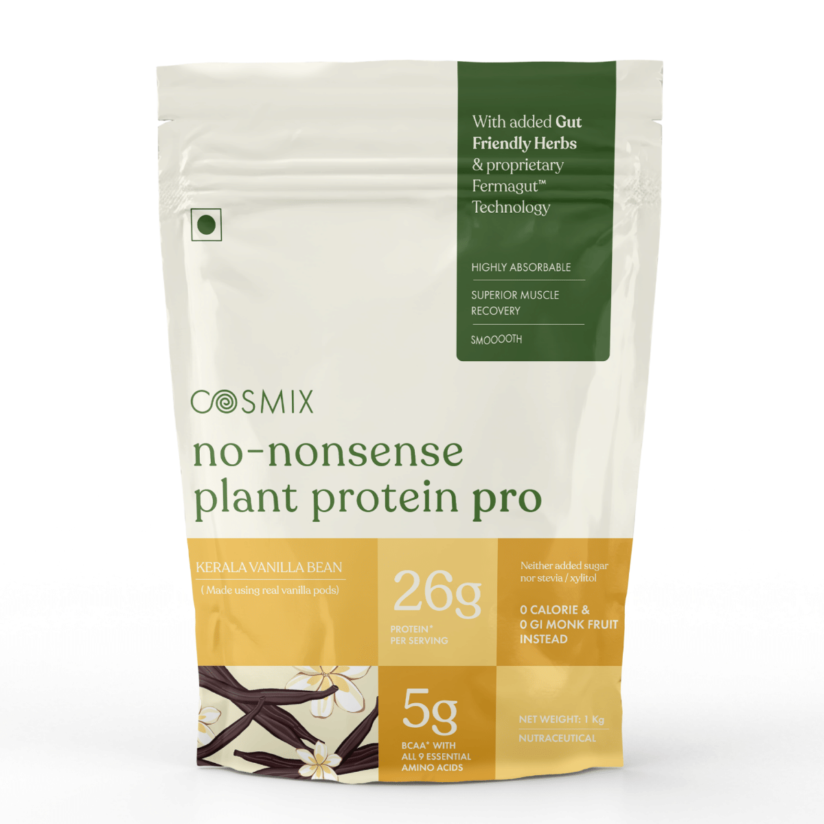 Cosmix No-Nonsense Fermented Yeast Protein | 26 Protein/Serve, 1Kg Pouch | Kerala Vanilla Bean | Plant Protein as Smooth As Whey | PDCAAS of 1 | Cl...
Cosmix No-Nonsense Fermented Yeast Protein | 26 Protein/Serve, 1Kg Pouch | Kerala Vanilla Bean | Plant Protein as Smooth As Whey | PDCAAS of 1 | Cl...