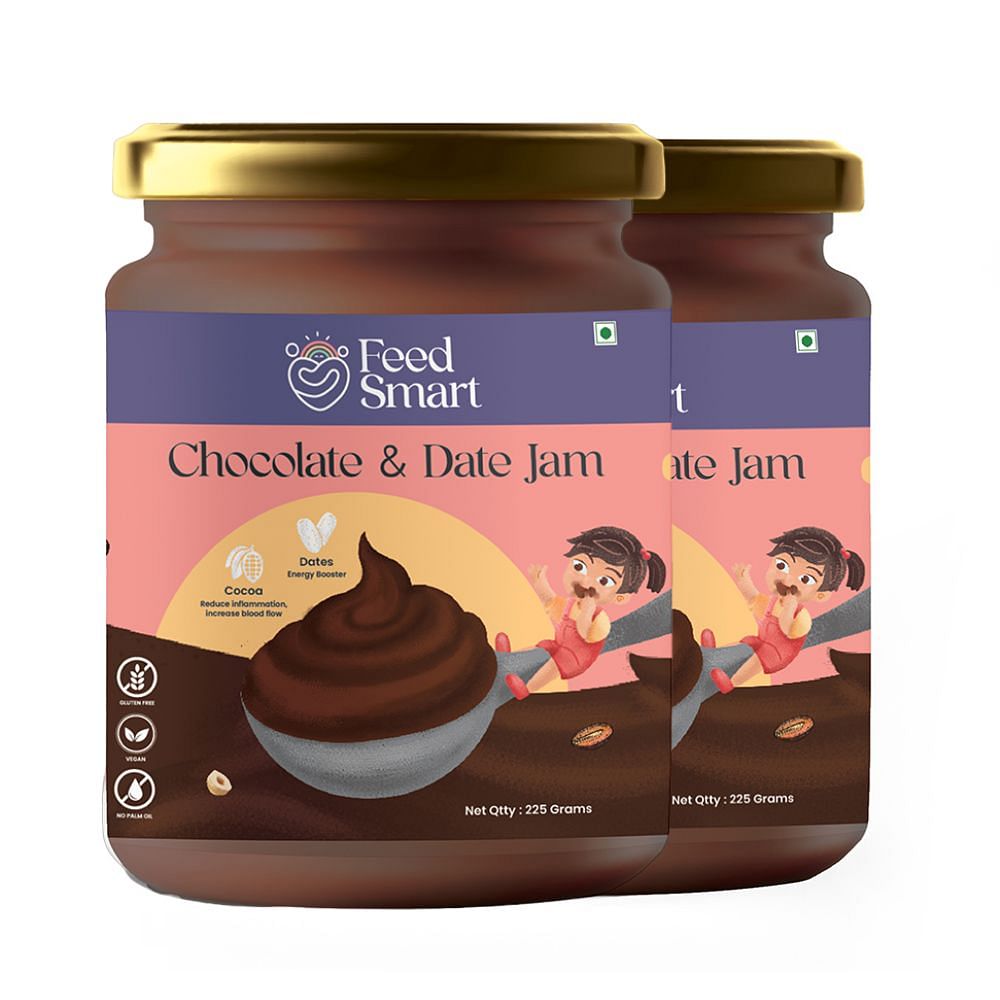 Feed Smart Chocolate & Date Jam | The Most Luscious Chocolate and Date Jam | 225g | Pack of 2
Feed Smart Chocolate & Date Jam | The Most Luscious Chocolate and Date Jam | 225g | Pack of 2