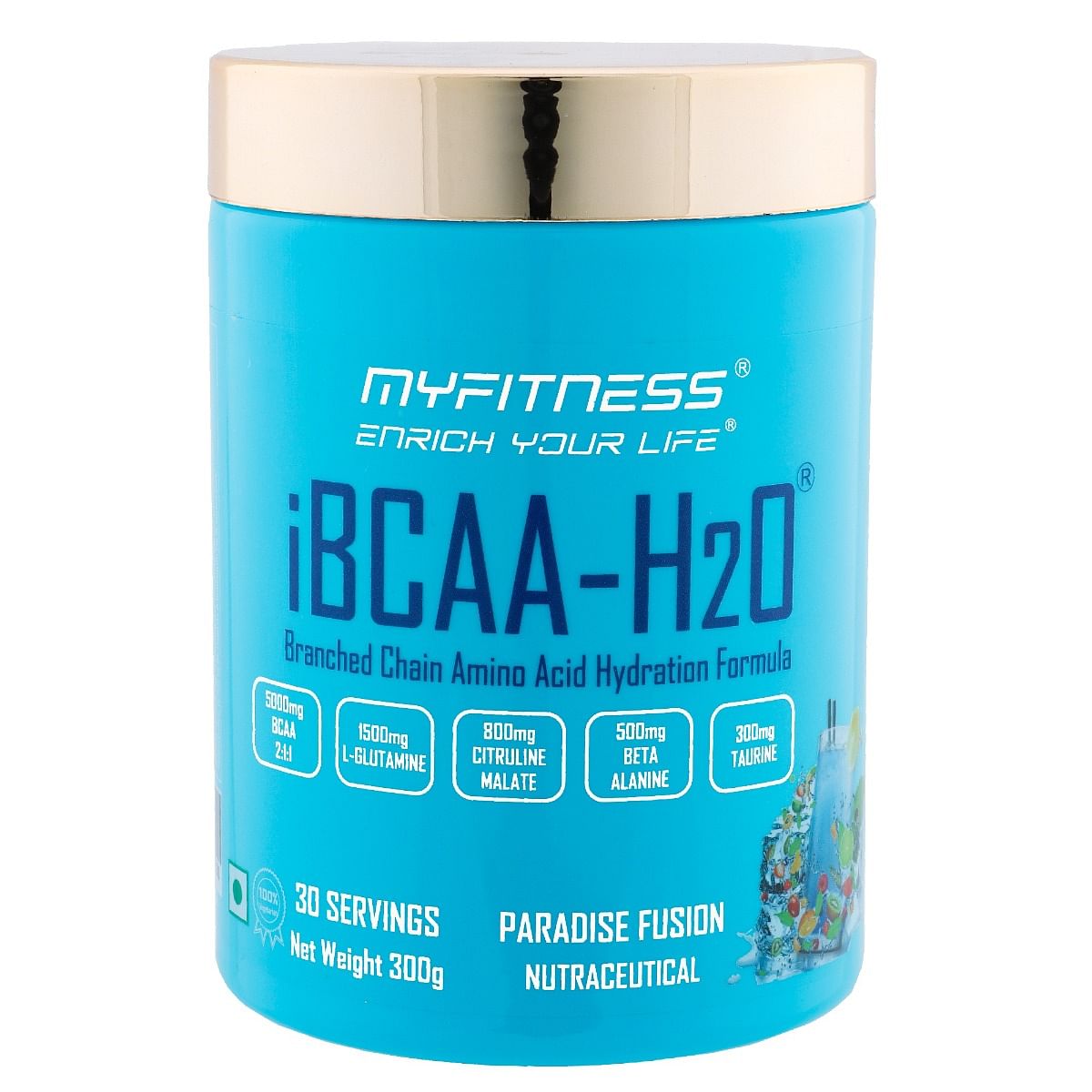 MYFITNESS ® iBCAA-H2O BCAA 30 Servings|5000mg BCAA 2:1:1| 1500mg L-Glutamine|800mg Citruline Malate| 500mg Beta Alanine|300mg Taurine| 850mg Electr...
MYFITNESS ® iBCAA-H2O BCAA 30 Servings|5000mg BCAA 2:1:1| 1500mg L-Glutamine|800mg Citruline Malate| 500mg Beta Alanine|300mg Taurine| 850mg Electr...