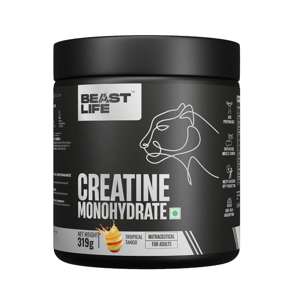 BeastLife Super Micronized Creatine Monohydrate Tropical Tango Powder 319g, 86 Servings, Premium Sports Nutrition | NABL Lab Tested | Rapid Absorpt...
BeastLife Super Micronized Creatine Monohydrate Tropical Tango Powder 319g, 86 Servings, Premium Sports Nutrition | NABL Lab Tested | Rapid Absorpt...