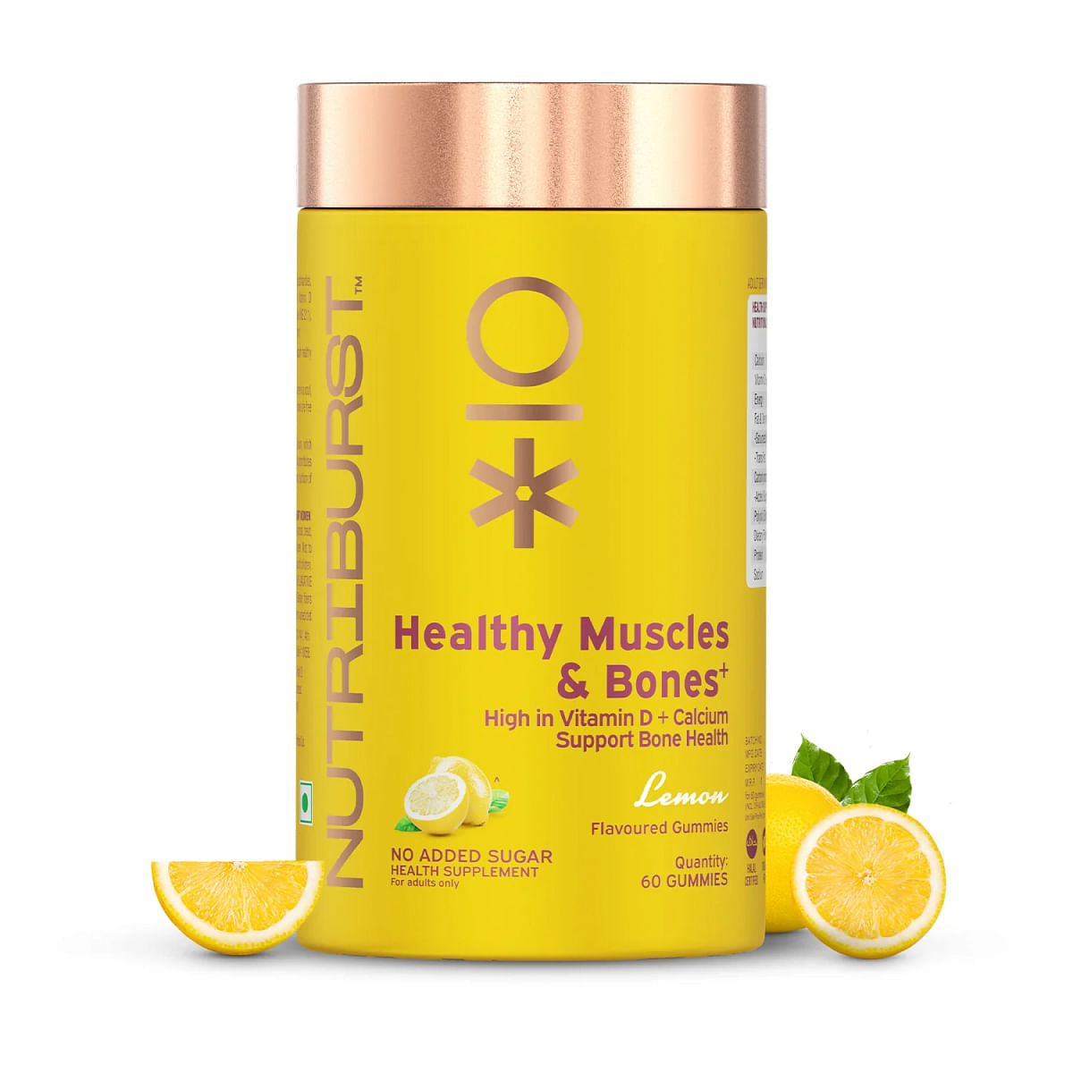 Nutriburst Healthy Muscles & Bones Gummies with Calcium & Vitamin D to Boosts Immunity No-AddedSugar Lemon Flavor 100% Vegetarian - 60 Gummies
Nutriburst Healthy Muscles & Bones Gummies with Calcium & Vitamin D to Boosts Immunity No-AddedSugar Lemon Flavor 100% Vegetarian - 60 Gummies