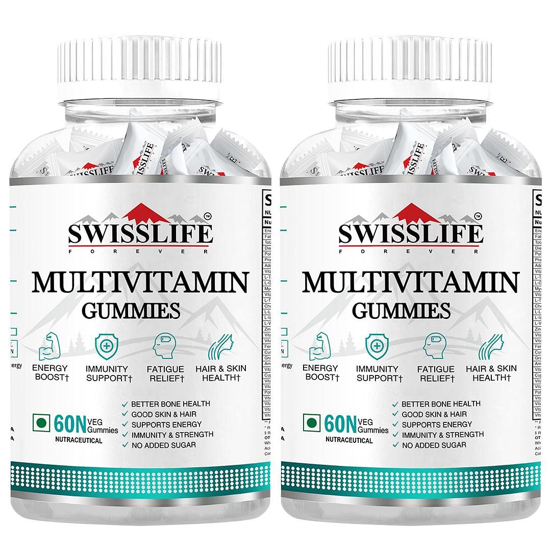 SWISSLIFE FOREVER Multivitamin Gummies| Folic acid with Vit. C | Micronutrients Vit. C,A,D,E, Vit. B6,B9,B12| Sugar-free| Supports Immunity and Hea...
SWISSLIFE FOREVER Multivitamin Gummies| Folic acid with Vit. C | Micronutrients Vit. C,A,D,E, Vit. B6,B9,B12| Sugar-free| Supports Immunity and Hea...