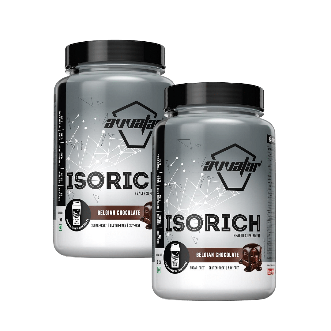 Avvatar Isorich Protein 1Kg | Belgian Chocolate | 29 Servings | 28G Protein Pack Of 2
Avvatar Isorich Protein 1Kg | Belgian Chocolate | 29 Servings | 28G Protein Pack Of 2