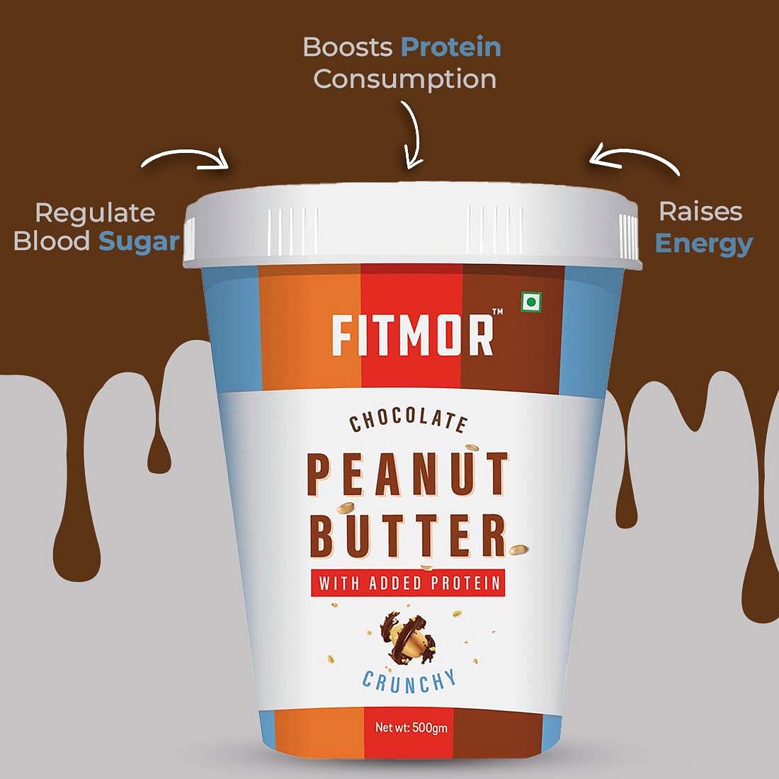 FITMOR Peanut Butter CHOCOLATE CRUNCHY - 500gm | Healthy | Super High Protein | No Preservatives | Vegan | Premium Peanuts and Rich Chocolate - wit...
FITMOR Peanut Butter CHOCOLATE CRUNCHY - 500gm | Healthy | Super High Protein | No Preservatives | Vegan | Premium Peanuts and Rich Chocolate - wit...