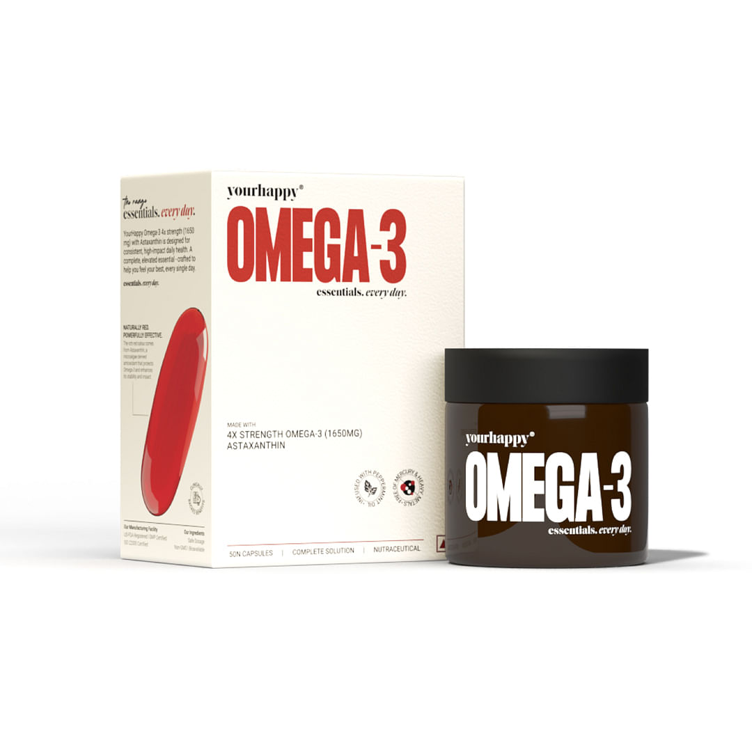 YourHappyLife Omega-3 4X Strength with Astaxanthin | 4X Concentrated Triglyceride Omega-3 Fish Oil with 600 mg EPA, 400 mg DHA & Natural Astaxanthi...
YourHappyLife Omega-3 4X Strength with Astaxanthin | 4X Concentrated Triglyceride Omega-3 Fish Oil with 600 mg EPA, 400 mg DHA & Natural Astaxanthi...
