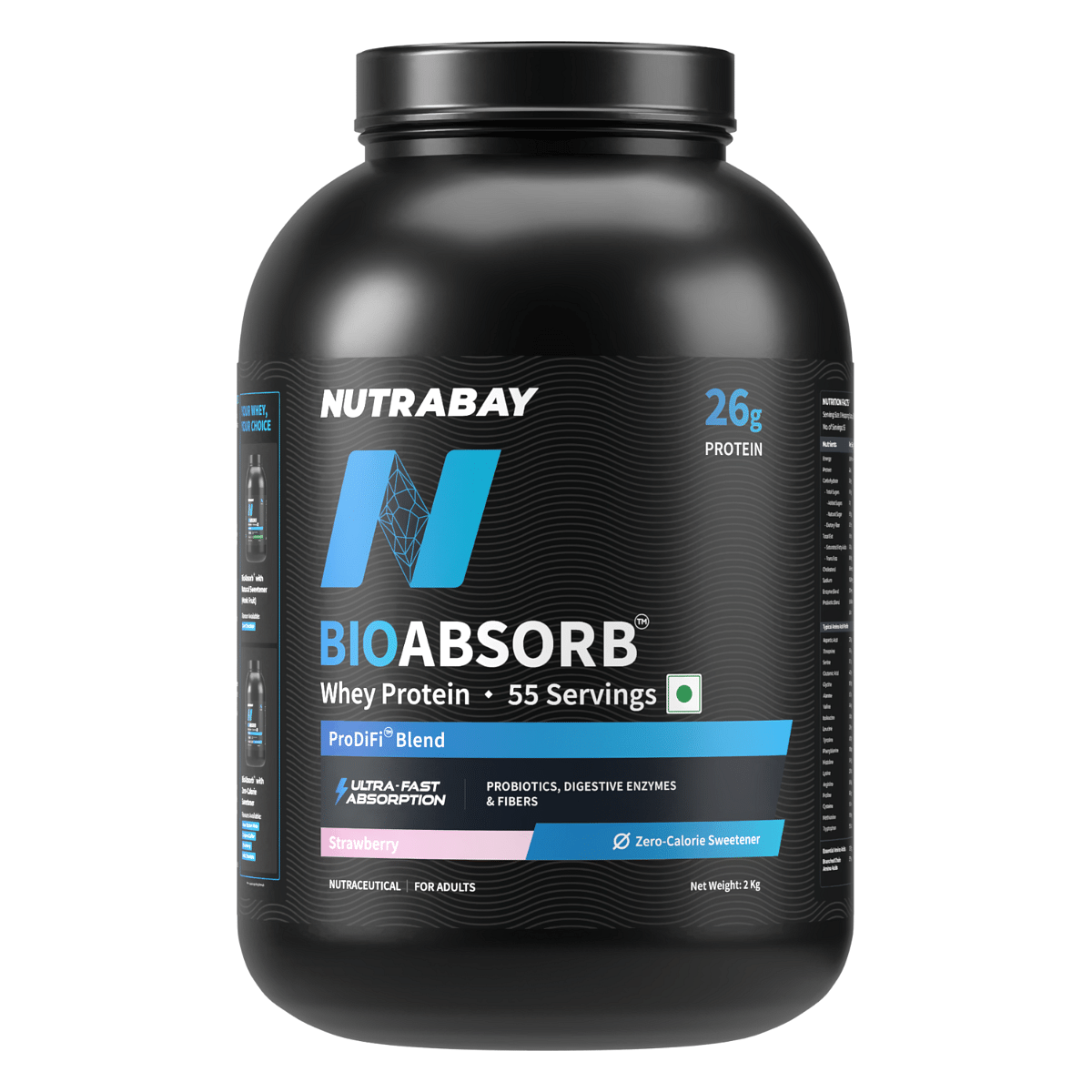 Nutrabay BioAbsorb™ Whey Protein Powder - 2kg, Strawberry | India's First Protein with ProDiFi™ Blend for Ultra-Fast Absorption | 26g Crossflo...
Nutrabay BioAbsorb™ Whey Protein Powder - 2kg, Strawberry | India's First Protein with ProDiFi™ Blend for Ultra-Fast Absorption | 26g Crossflo...