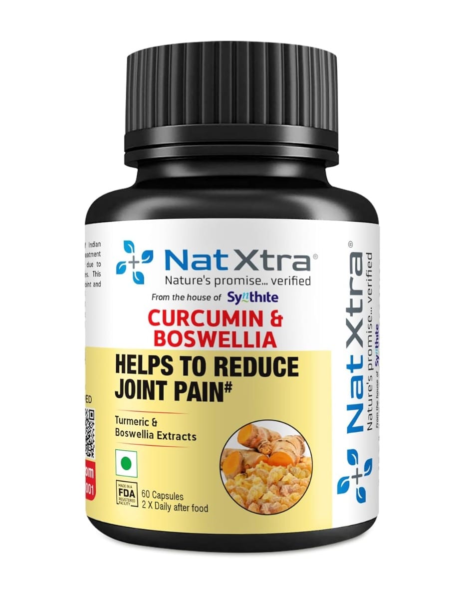 Natxtra Curcumin & Boswellia | Joint Pain & Inflammation Relief | Turmeric & Boswellia Blend for Stronger Joints & Mobility | 60 Veg Capsules
Natxtra Curcumin & Boswellia | Joint Pain & Inflammation Relief | Turmeric & Boswellia Blend for Stronger Joints & Mobility | 60 Veg Capsules