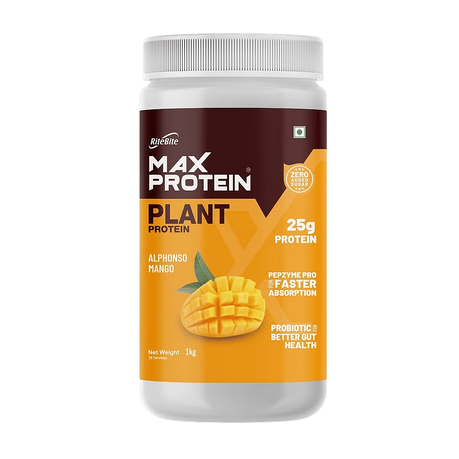 RiteBite Max Protein Plant Protein Powder Alphonso Mango 1kg| 25g Protein| 28 Servings| Pepzyme For Faster Absorption| Probiotic For Better Gut Hea...
RiteBite Max Protein Plant Protein Powder Alphonso Mango 1kg| 25g Protein| 28 Servings| Pepzyme For Faster Absorption| Probiotic For Better Gut Hea...