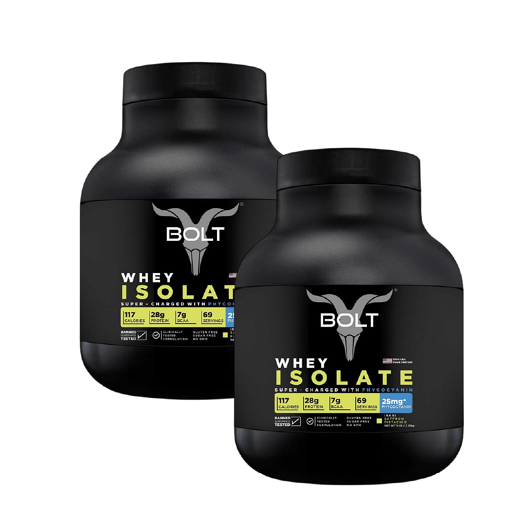 Bolt 100% Whey Isolate Protein 2.26Kg | Saffron Pistachio | 69 Servings | 28G Protein | 25Mg Phycocyanin | Performance Enhancer | Build Lean Muscle...
Bolt 100% Whey Isolate Protein 2.26Kg | Saffron Pistachio | 69 Servings | 28G Protein | 25Mg Phycocyanin | Performance Enhancer | Build Lean Muscle...