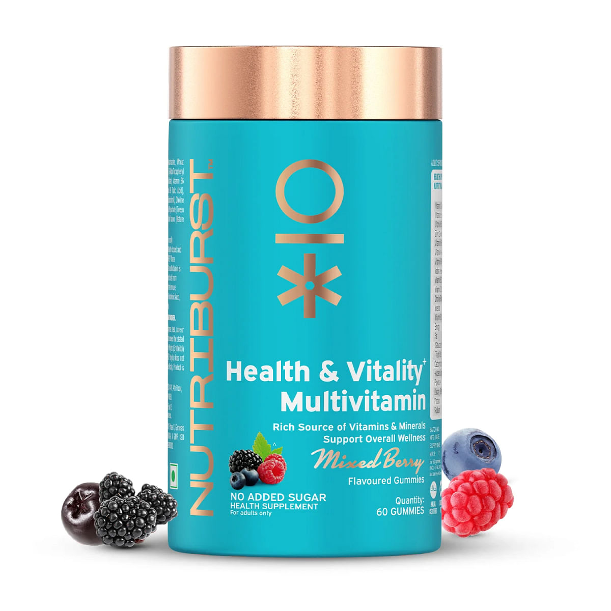 Nutriburst Health & Vitality Gummies with Multi Vitamins A, B, C, D, E & Biotin No-Added Sugar Mixed Berry Flavor 100% Vegetarian - 60 Gummies
Nutriburst Health & Vitality Gummies with Multi Vitamins A, B, C, D, E & Biotin No-Added Sugar Mixed Berry Flavor 100% Vegetarian - 60 Gummies